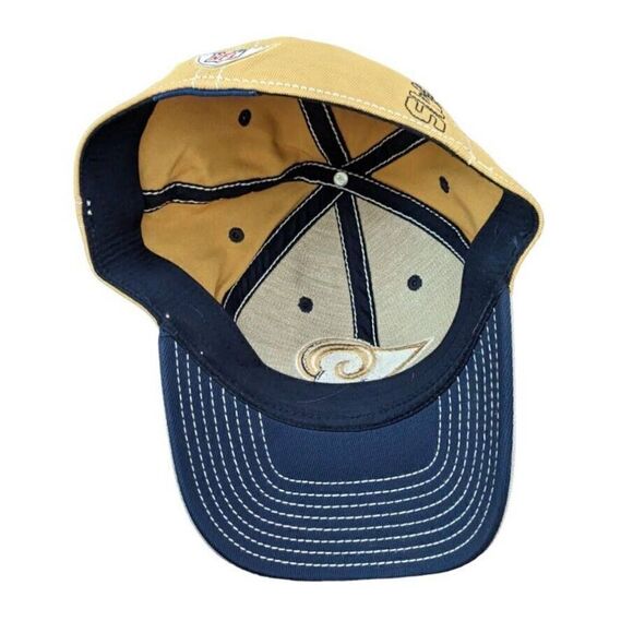 St Louis Rams Hat Cap Stretch‎ Fitted One Size Men NFL Football Reebok Gold Gray - Picture 3 of 4